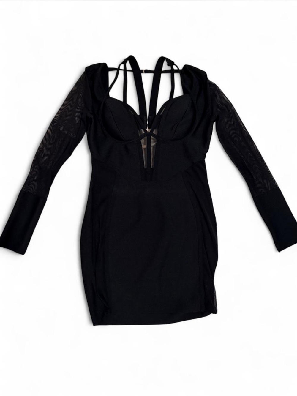 Fashion Nova Black Strappy Bodycon Dress